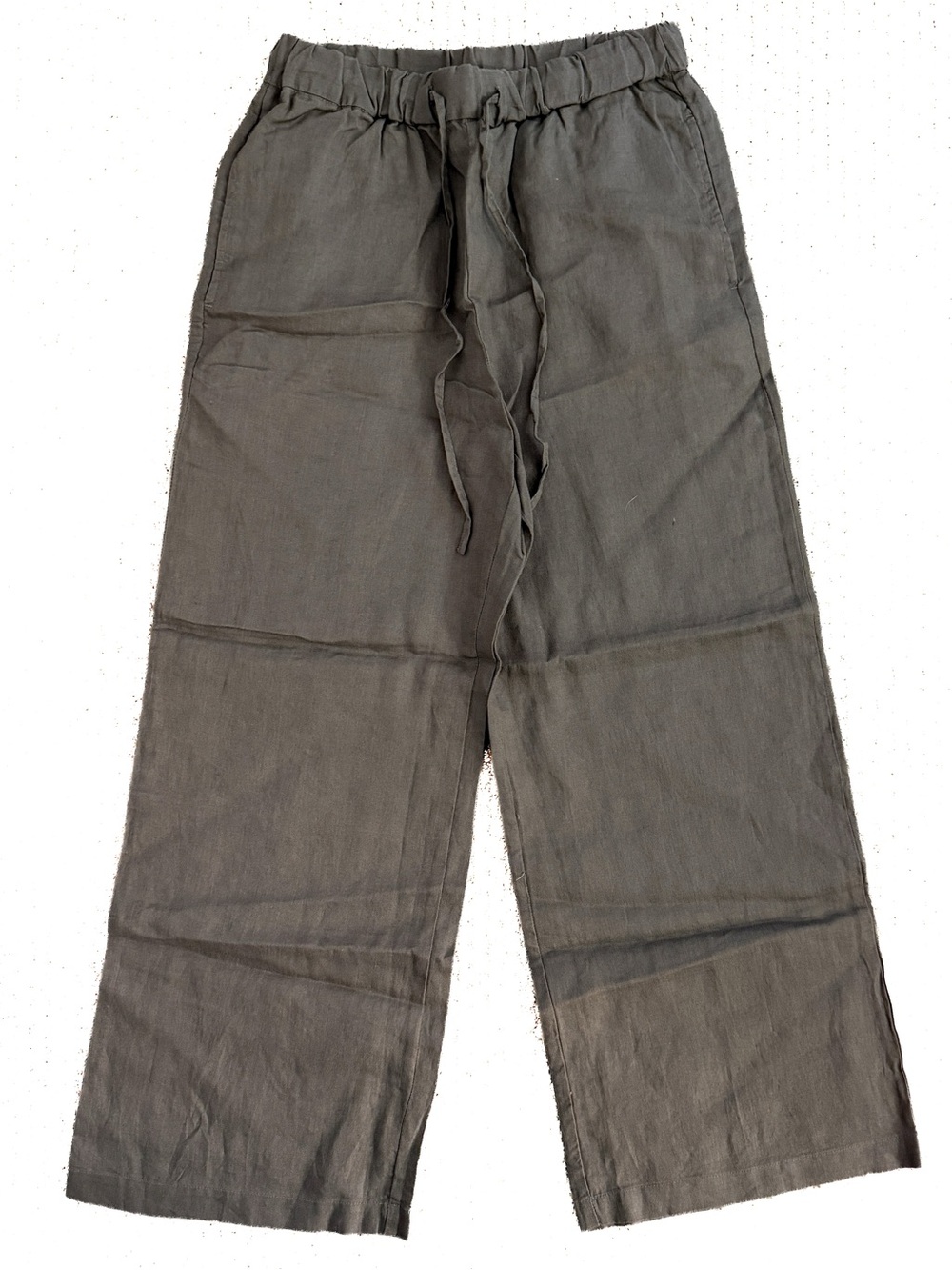 Muji 100% Linen Pants Cropped Wide Leg Womens S New